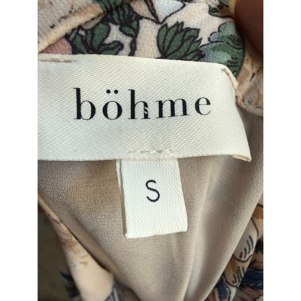 Bohme Floral Midi Dress Smocked Waist Cottagecore Prairie Boho Feminine Small - Picture 7 of 8
